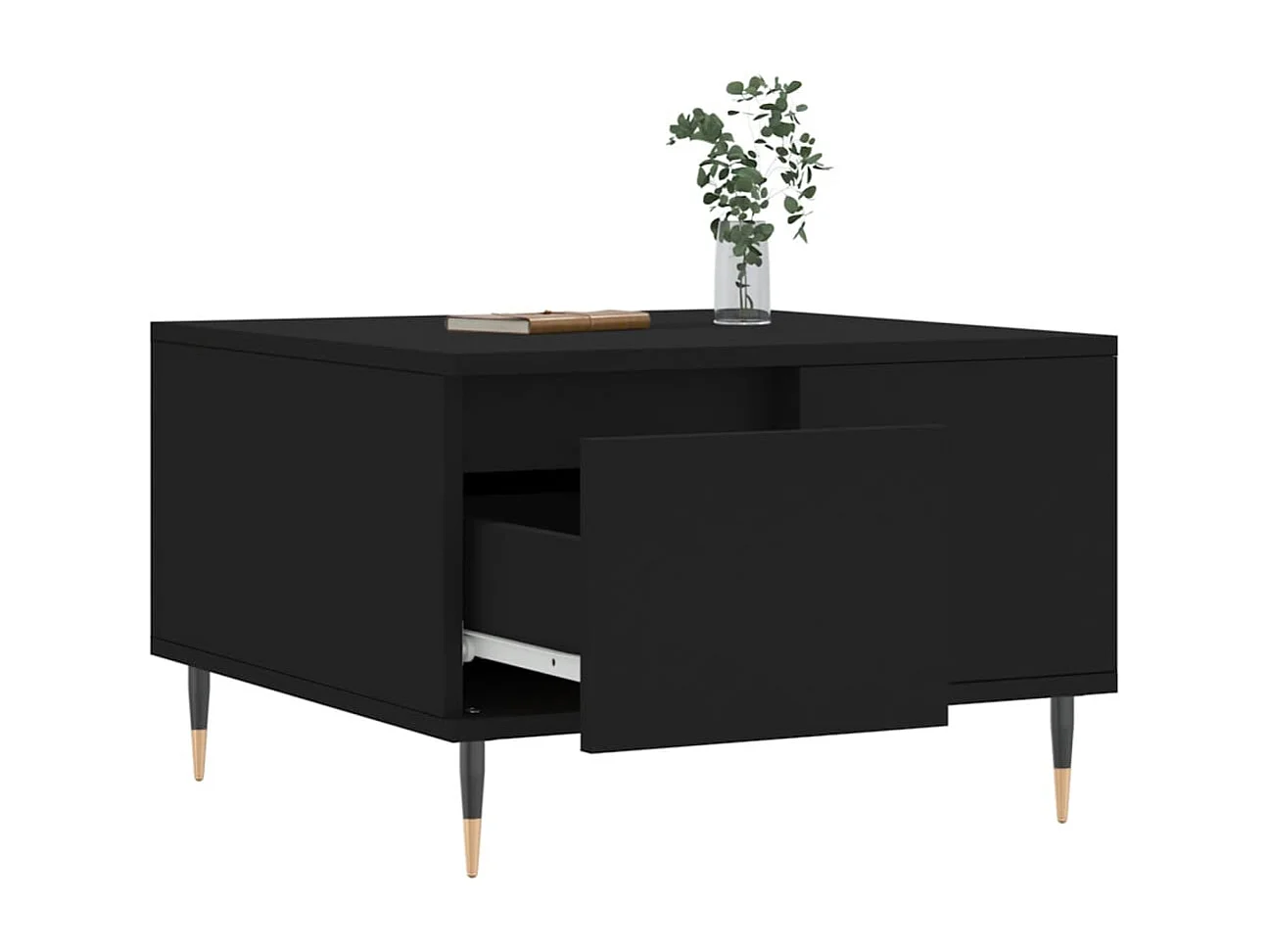 Table basse noir 55x55x36,5 cm bois d'ingénierie