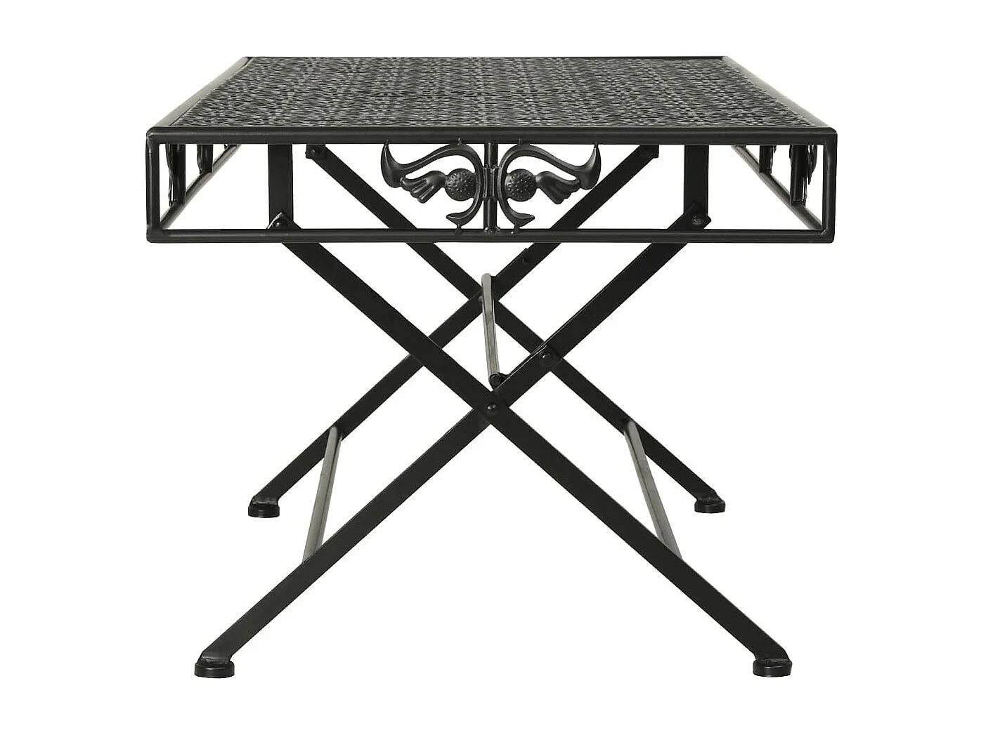 Table basse pliante Style vintage Métal 100 x 50 x 45 cm Noir