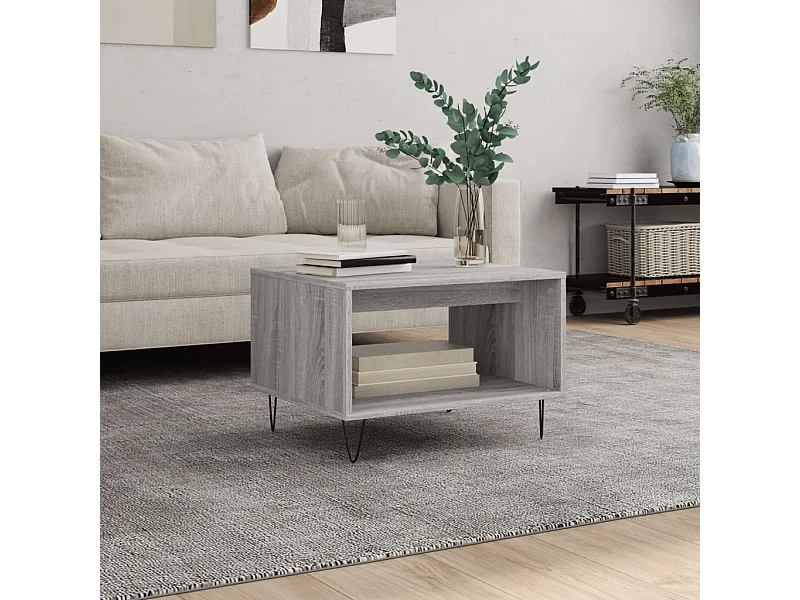 Mesa de centro madera de ingeniería gris Sonoma 60x50x40 cm