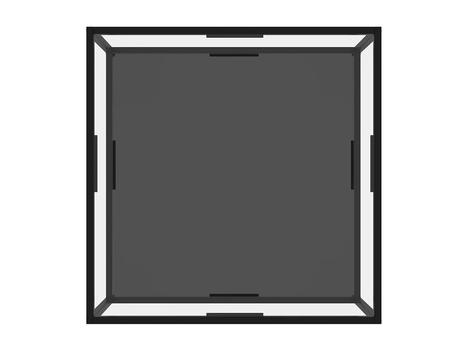 Mesa de centro vidrio templado transparente y negro 80x80x35 cm
