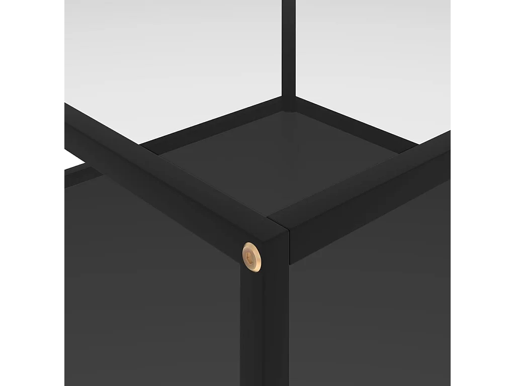 Mesa de centro vidrio templado transparente y negro 80x80x35 cm