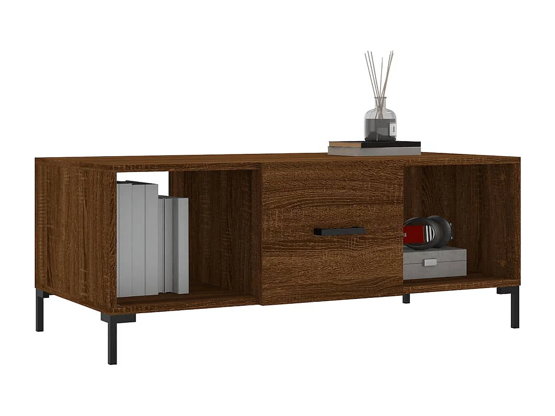 Table basse chêne marron 102x50x40 cm bois d'ingénierie