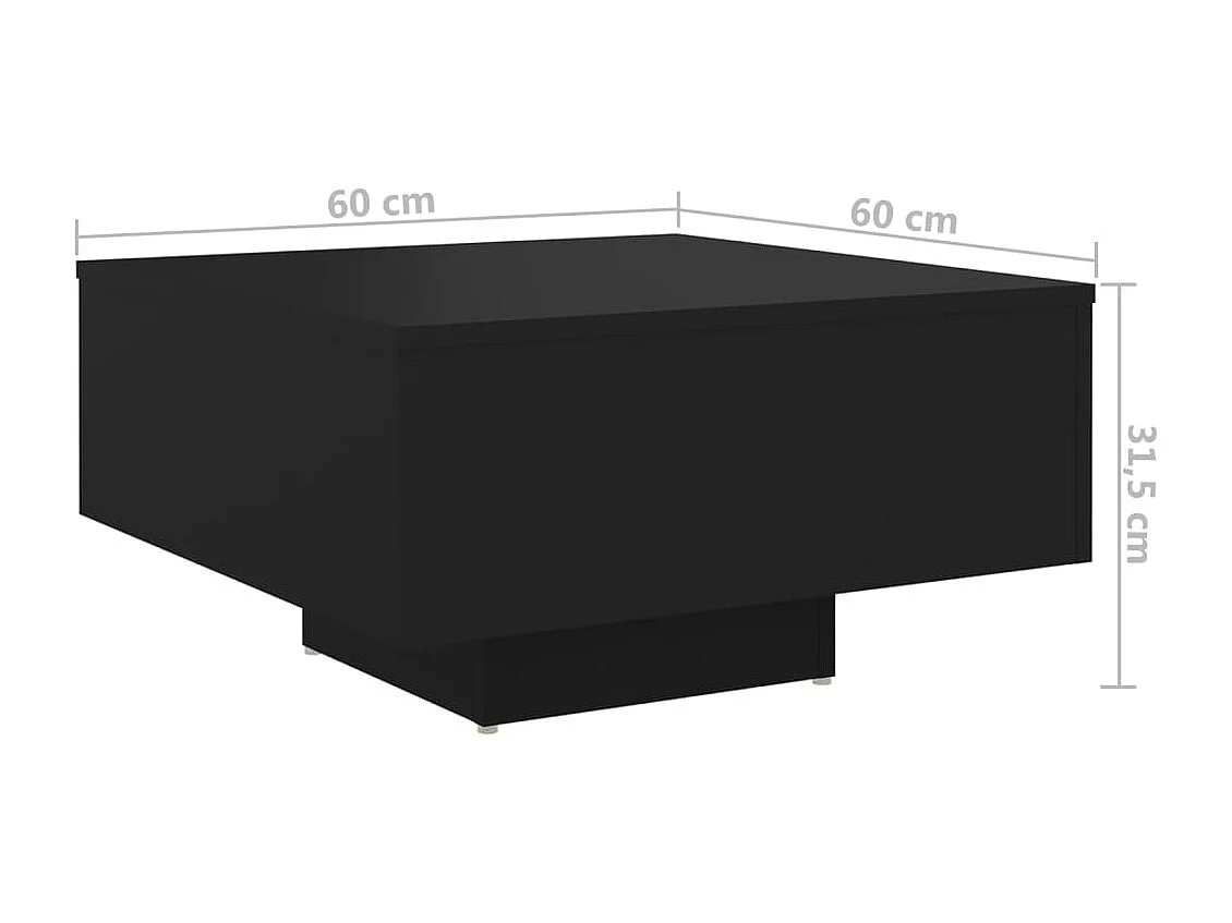Table basse Noir 60x60x31,5 cm Aggloméré