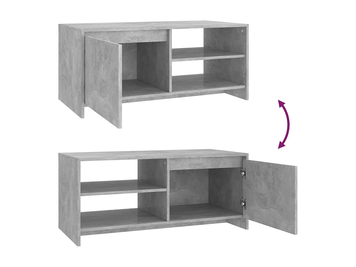 Table basse Gris béton 102x50x45 cm Bois d'ingénierie