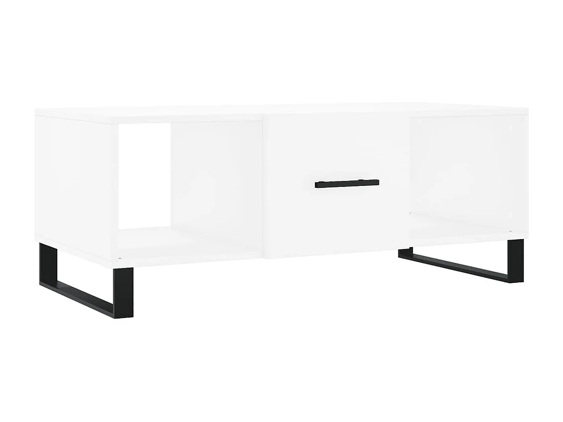 Mesa de centro madera contrachapada blanco 102x50x40 cm