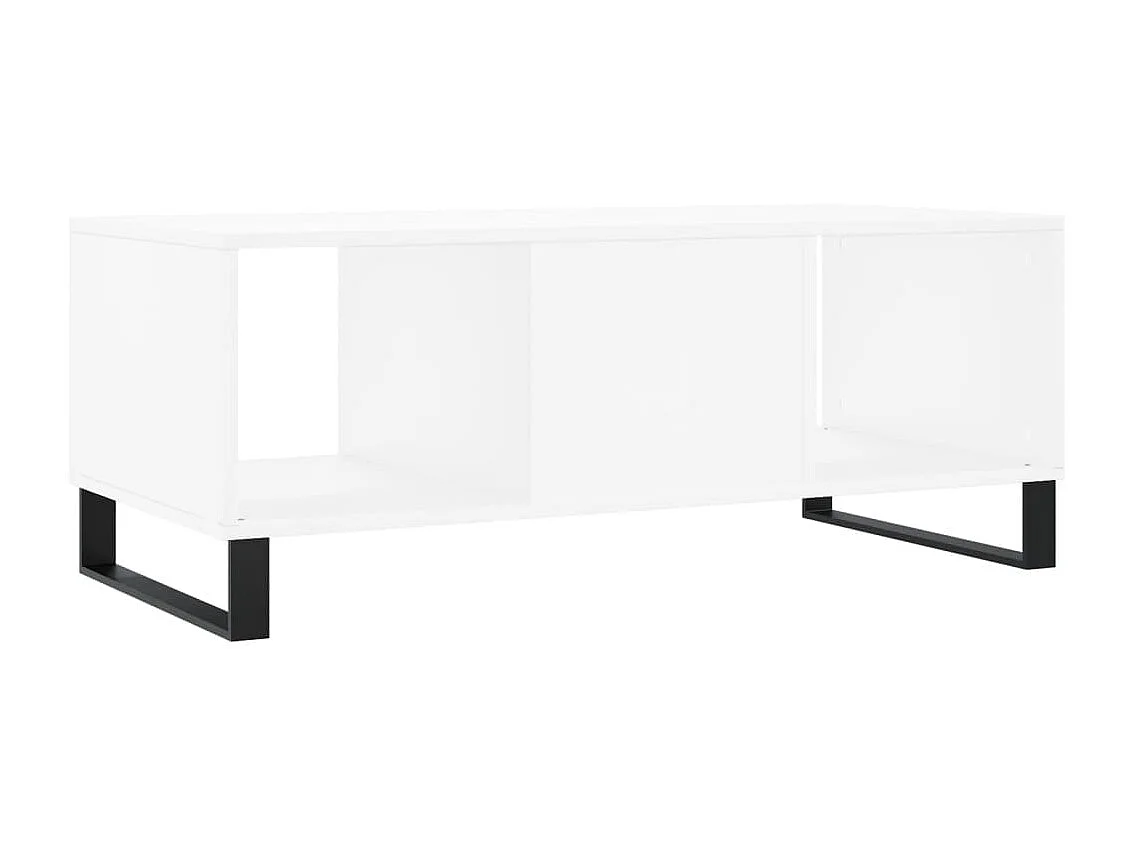 Mesa de centro madera contrachapada blanco 102x50x40 cm