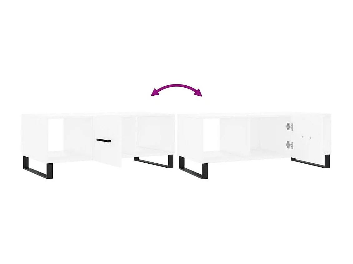 Mesa de centro madera contrachapada blanco 102x50x40 cm