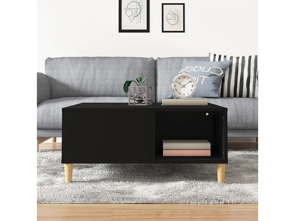 Salontafel 80x80x36,5 cm bewerkt hout zwart