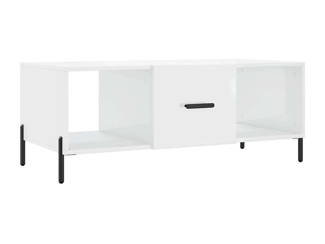 Table basse Blanc brillant 102x50x40 cm Bois d'ingénierie