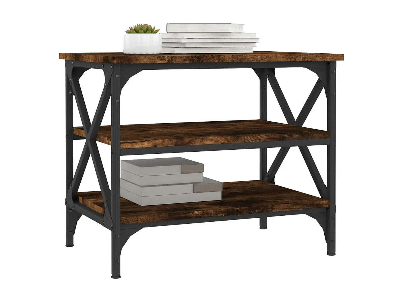 Table d'appoint Chêne fumé 55x38x45 cm Bois d'ingénierie