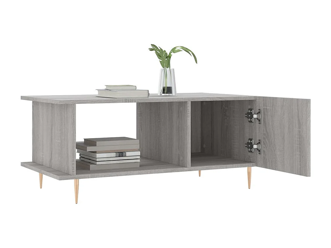 Table basse sonoma gris 90x50x40 cm bois d'ingénierie