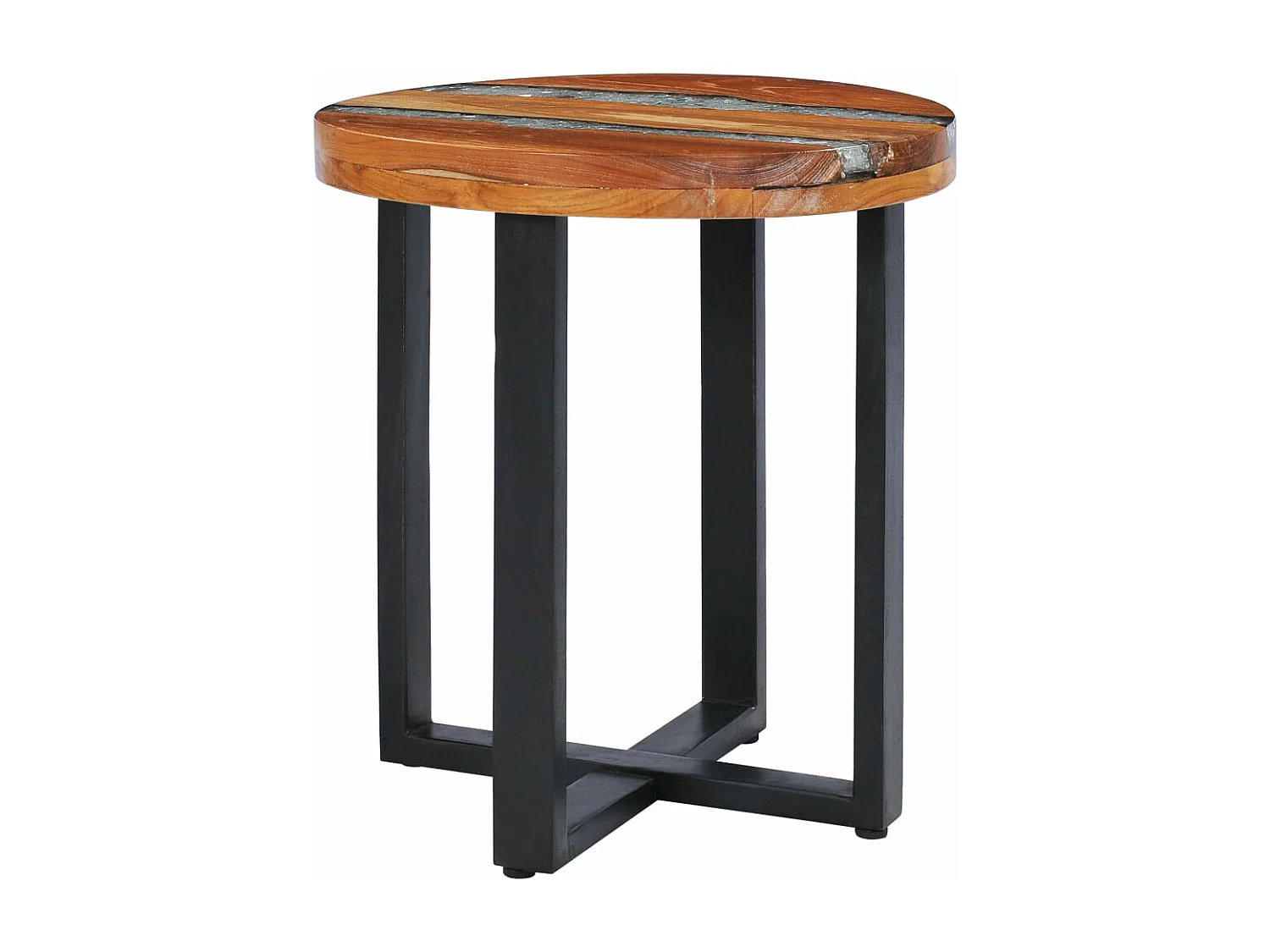 Table basse 40 x 45 cm Bois de teck massif et polyrésine