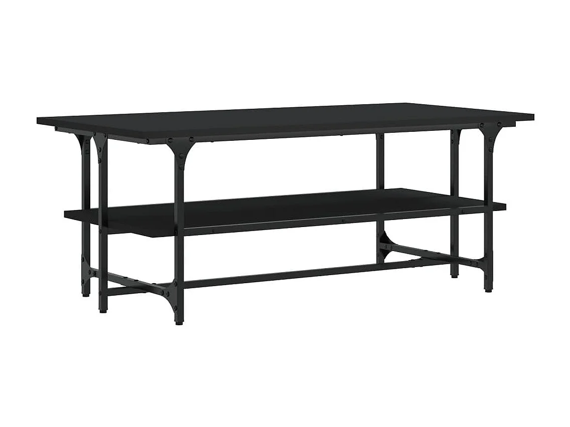 Mesa de centro de madera contrachapada negro 100x50x40 cm