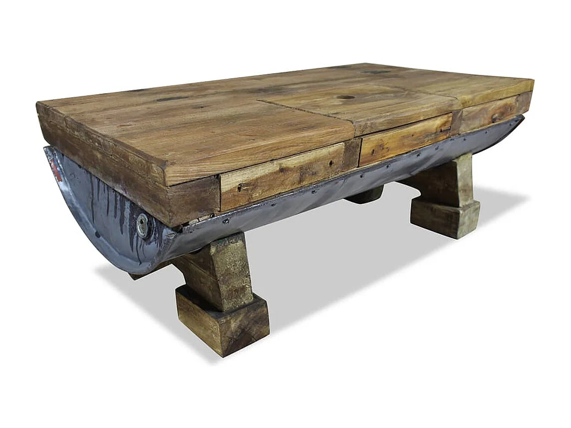 Table basse Bois de récupération massif 90 x 50 x 35 cm