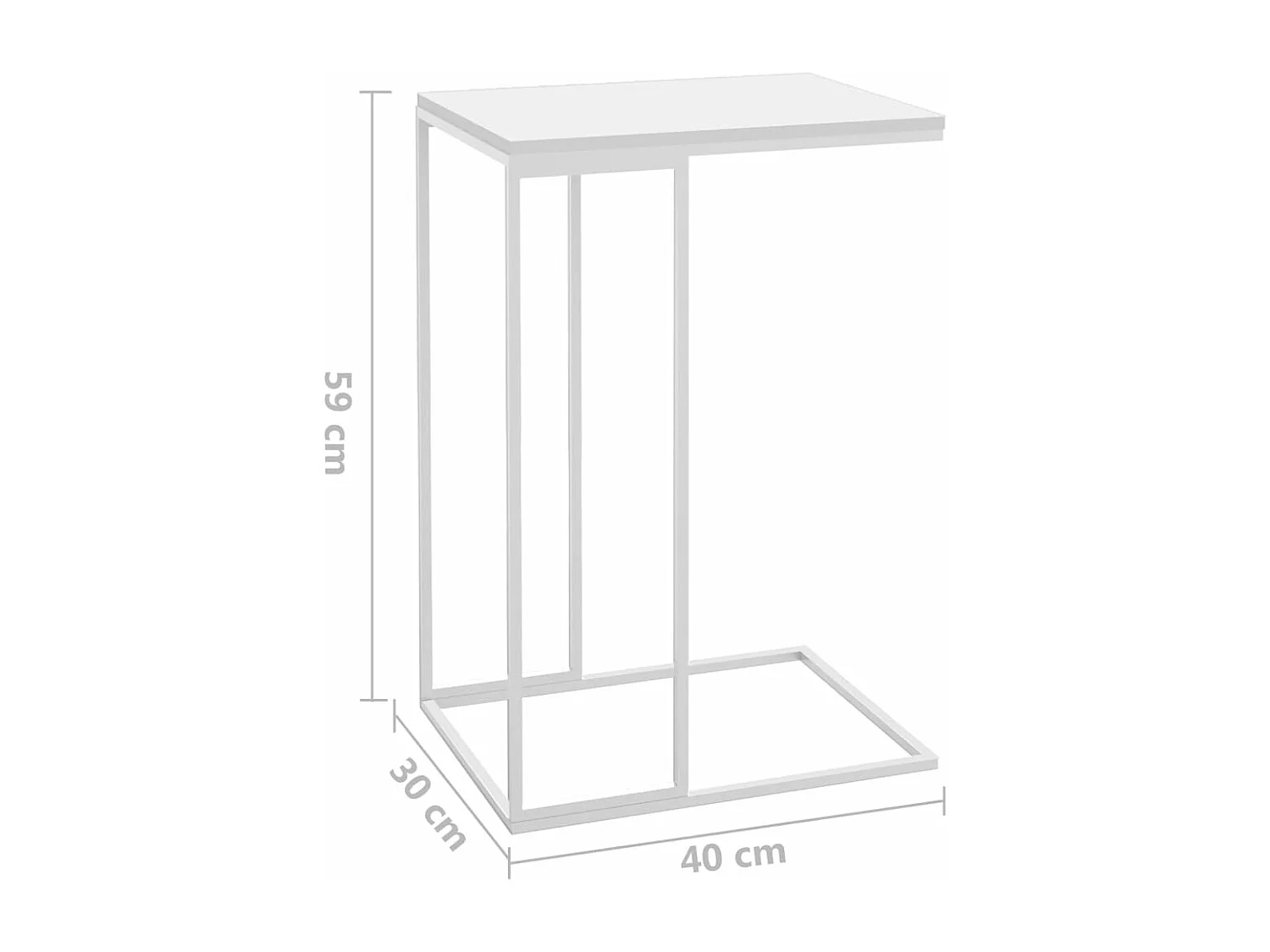 Mesa de centro 40x30x59 cm derivados de madeira branco