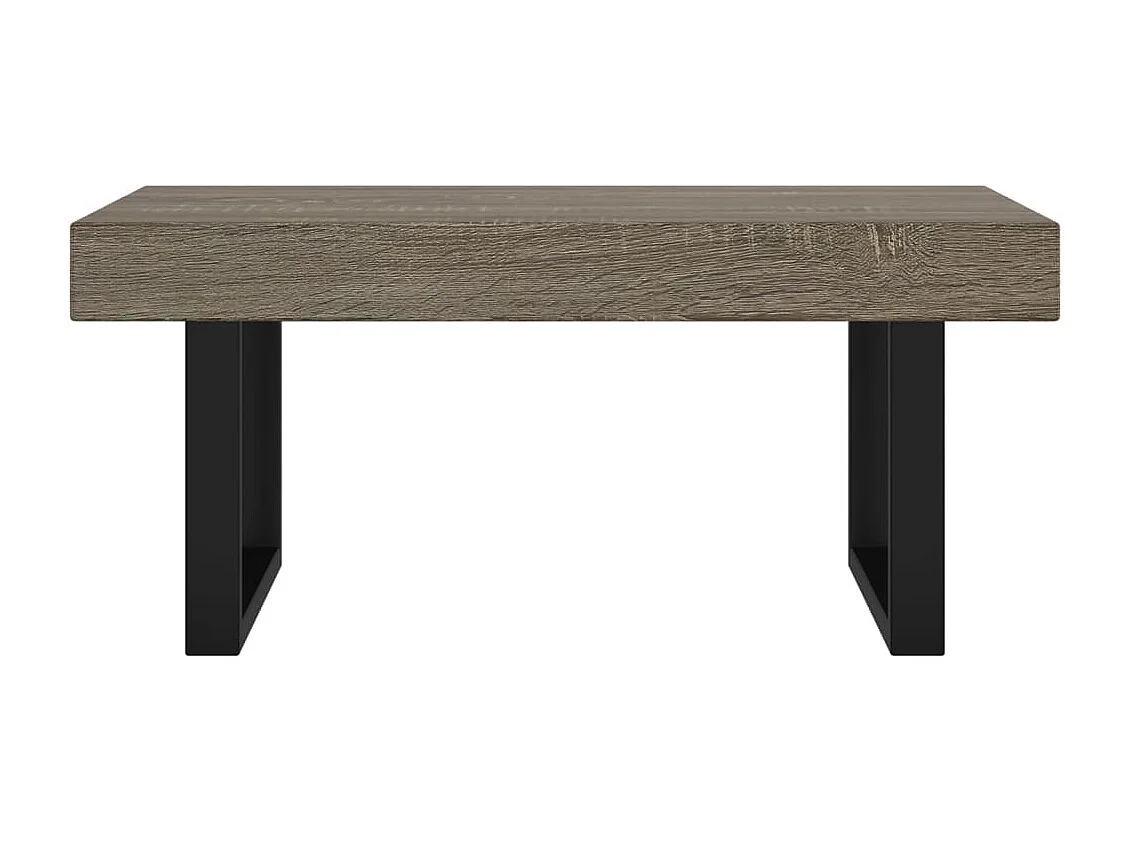 Mesa de centro MDF y hierro gris y negro 90x45x40 cm