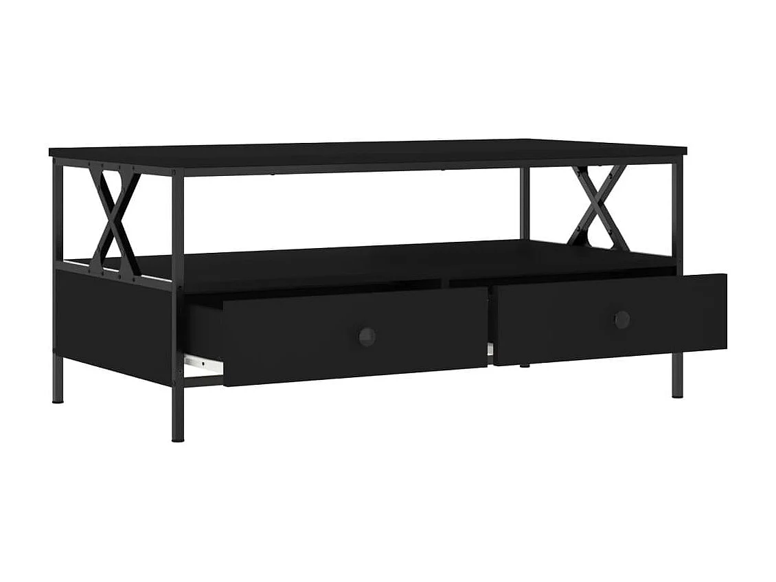 Table basse noir 100x51x45 cm bois d'ingénierie