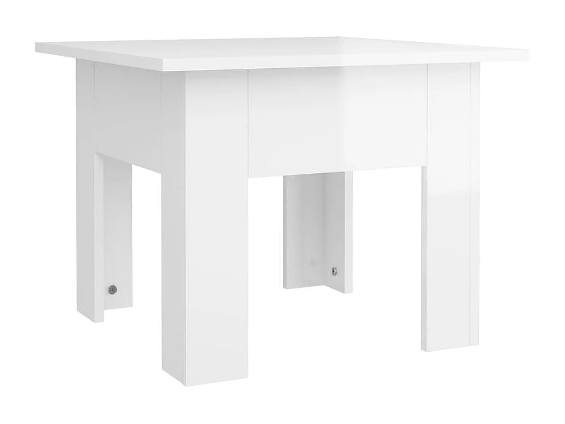 Table basse blanc brillant 55x55x42 cm bois d'ingénierie