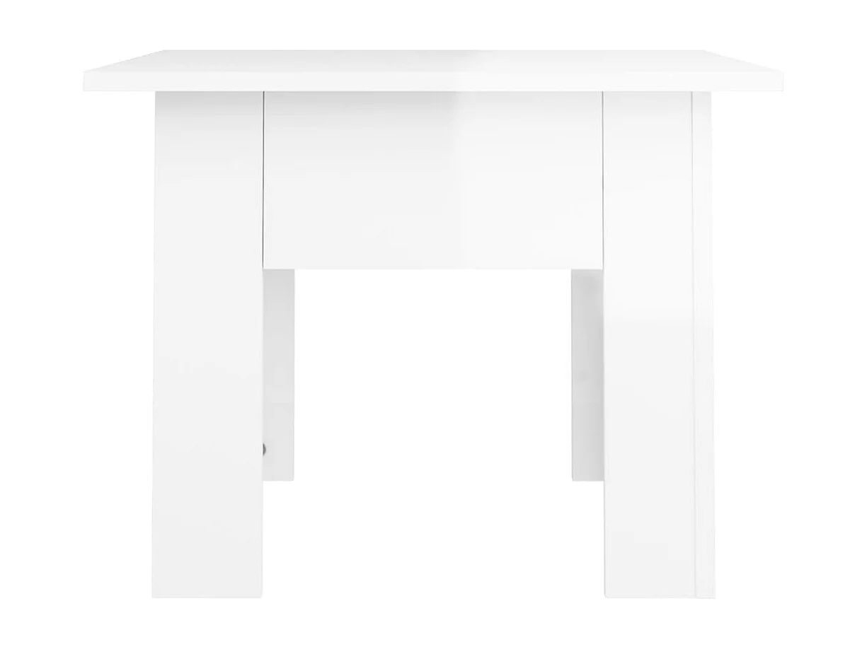 Table basse blanc brillant 55x55x42 cm bois d'ingénierie