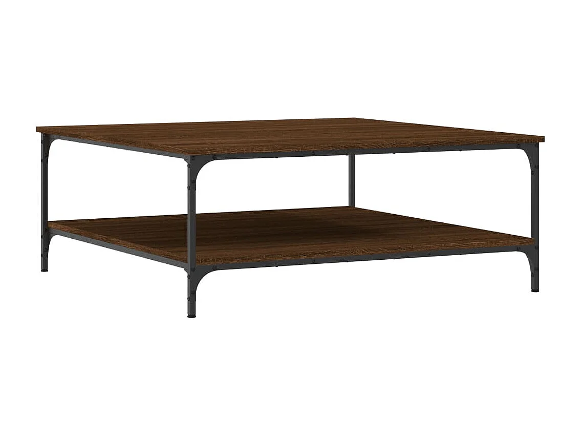 Table basse chêne marron 100x100x40 cm bois d'ingénierie
