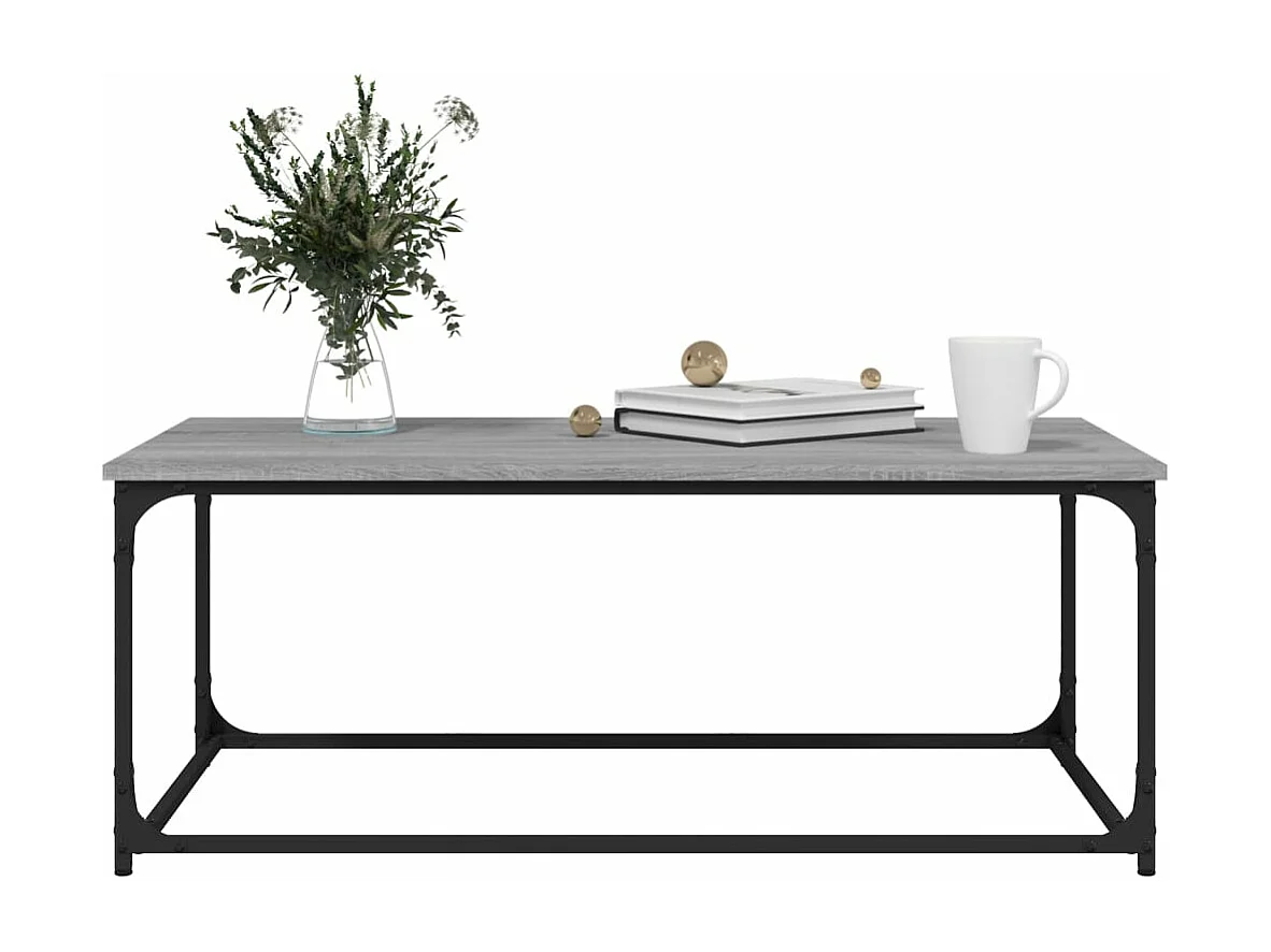 Mesa de centro madera y hierro gris Sonoma 102x50x40 cm