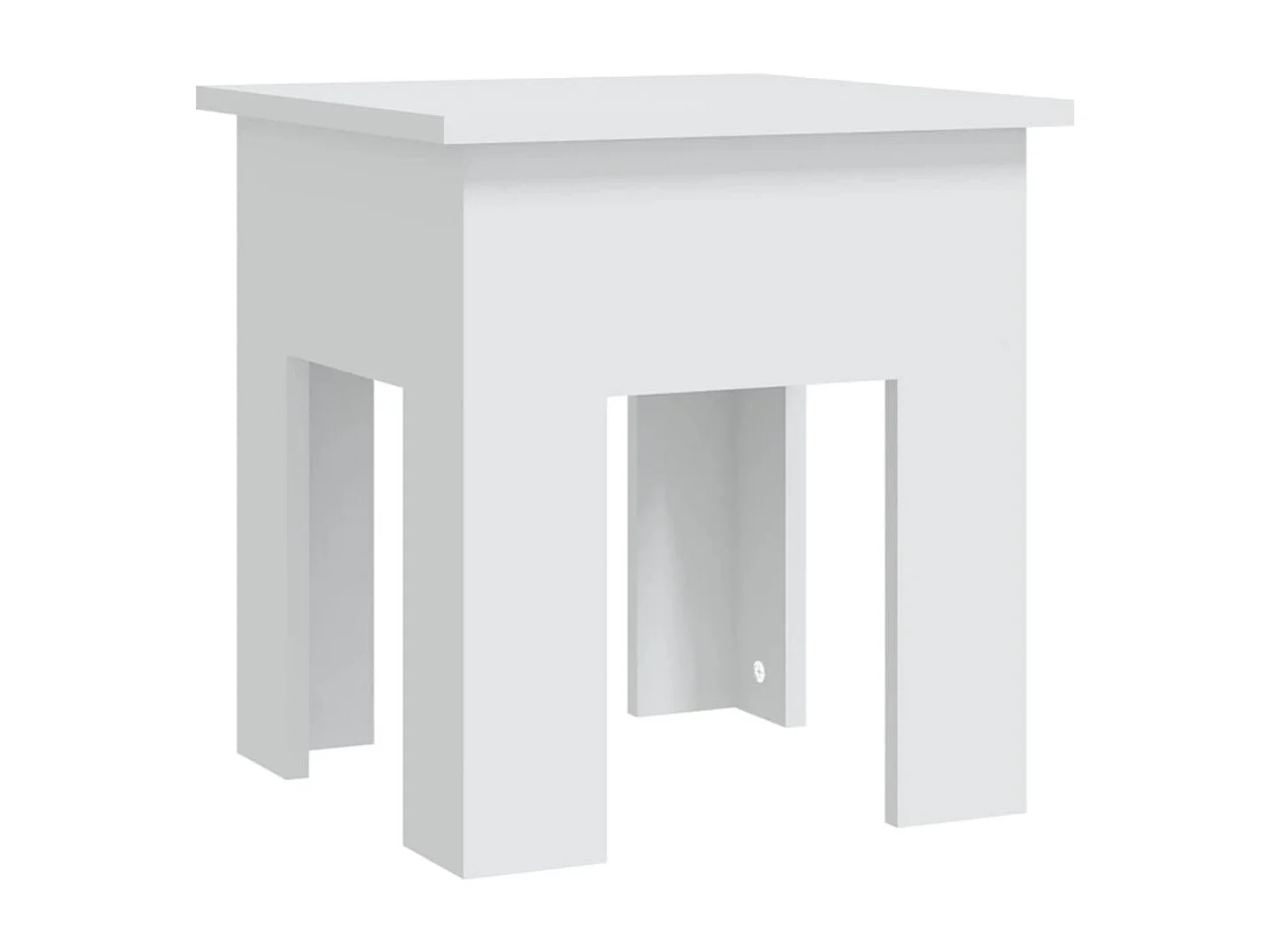 Mesa de centro madera de ingeniería blanca 40x40x42 cm