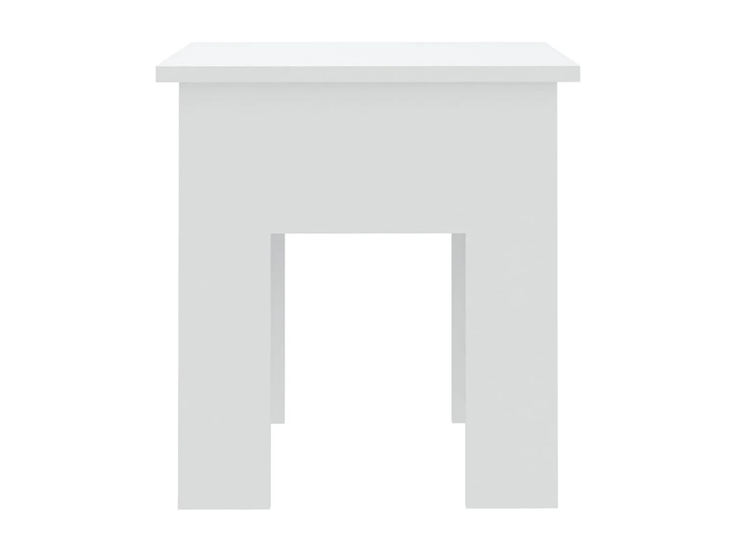 Mesa de centro madera de ingeniería blanca 40x40x42 cm