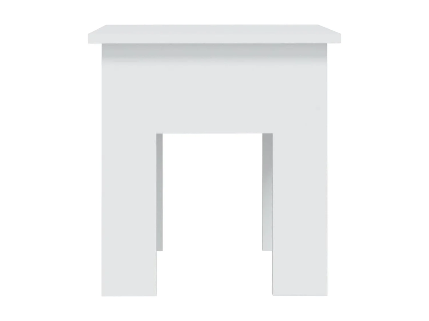 Mesa de centro madera de ingeniería blanca 40x40x42 cm