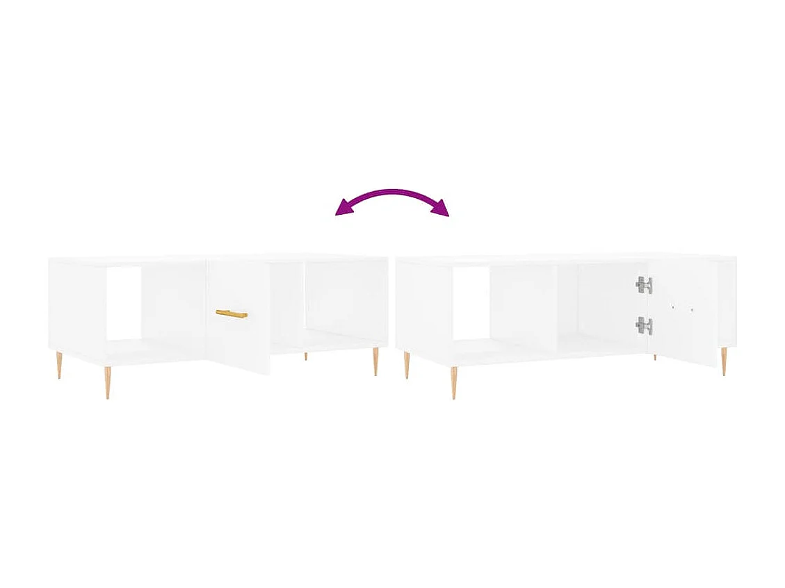 Table basse blanc 102x50x40 cm bois d'ingénierie