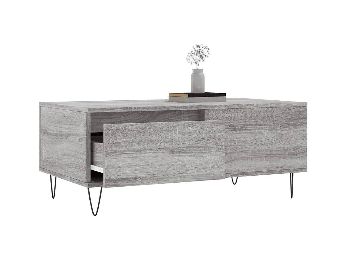 Table basse Sonoma gris 90x50x36,5 cm Bois d'ingénierie