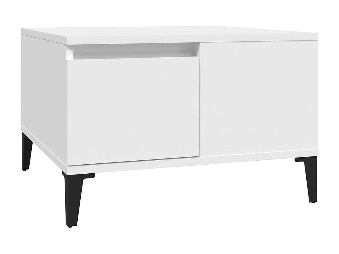 Table basse blanc 55x55x36,5 cm bois d'ingénierie