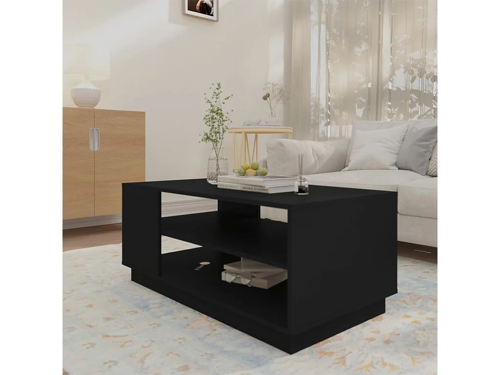 Table basse Noir 102x55x43 cm Aggloméré
