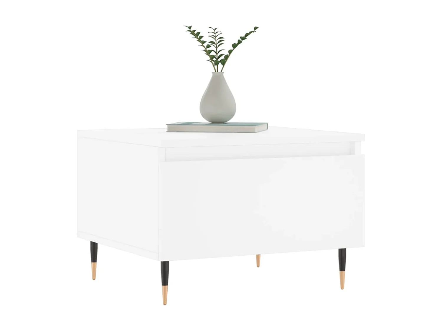 Table basse blanc 50x46x35 cm bois d'ingénierie