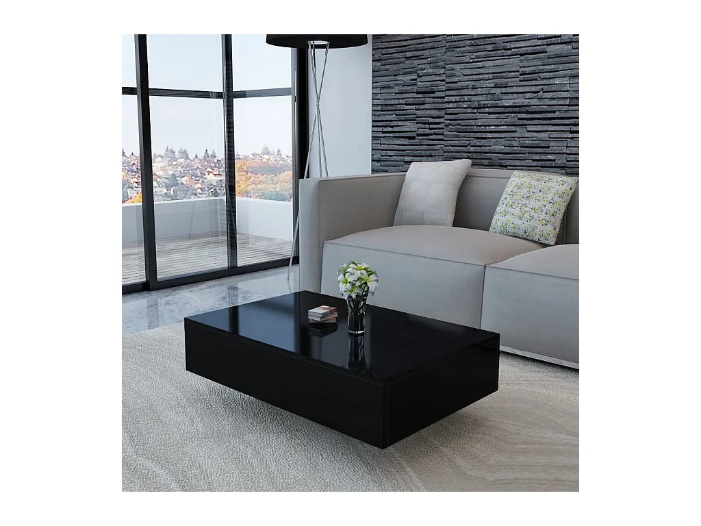Table basse Haute brillance Noir