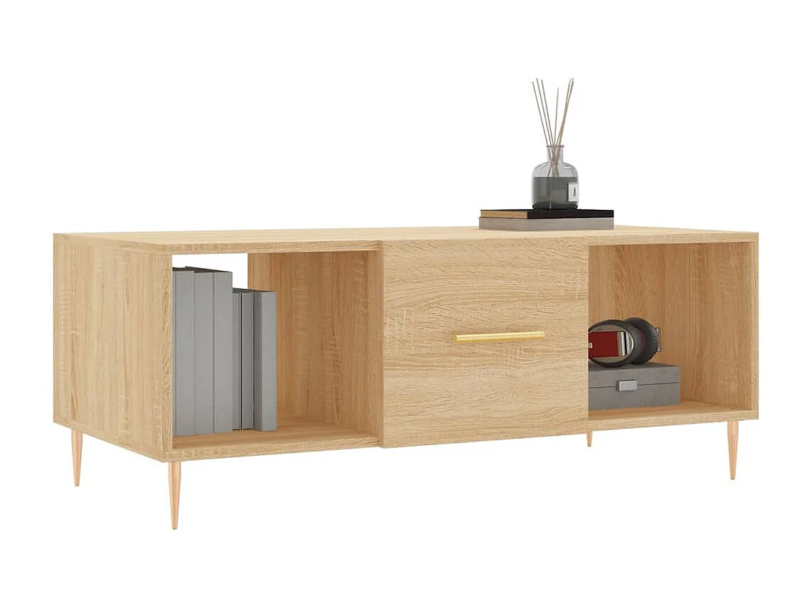 Table basse chêne sonoma 102x50x40 cm bois d'ingénierie