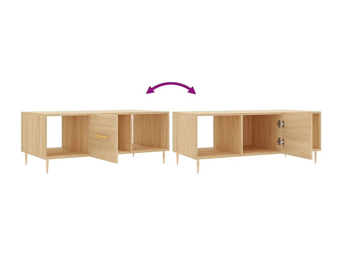 Table basse chêne sonoma 102x50x40 cm bois d'ingénierie