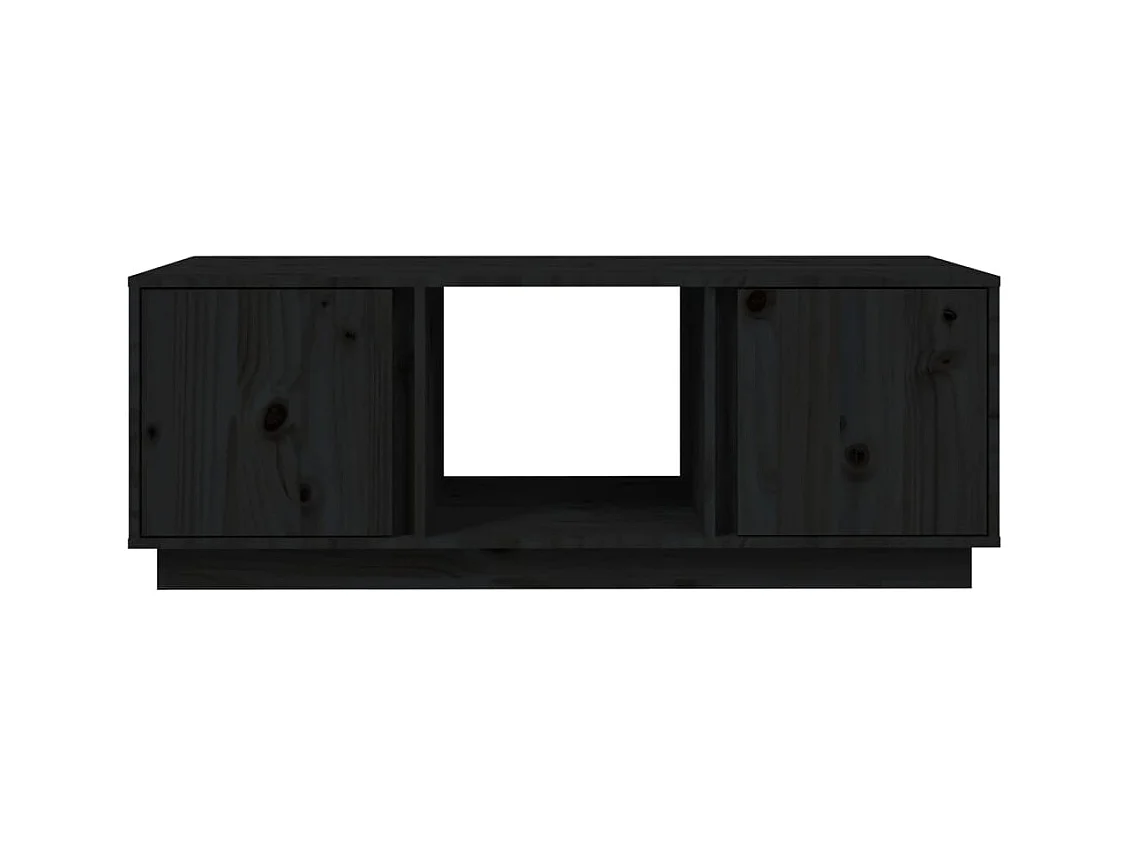 Table basse Noir 110x50x40 cm Bois massif de pin