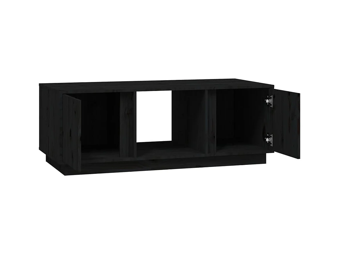 Table basse Noir 110x50x40 cm Bois massif de pin