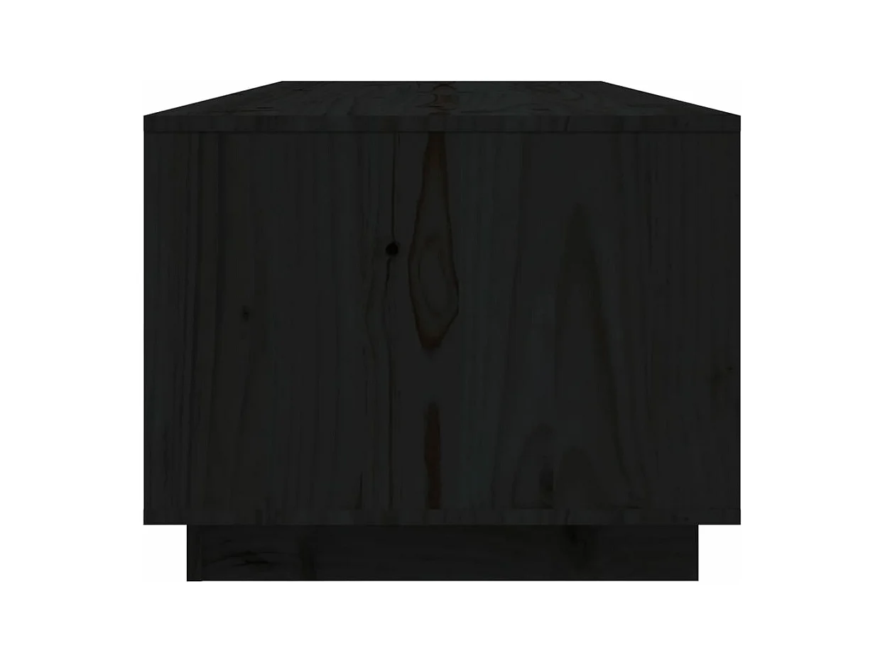 Table basse Noir 110x50x40 cm Bois massif de pin
