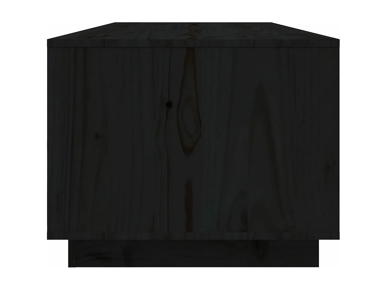 Table basse Noir 110x50x40 cm Bois massif de pin