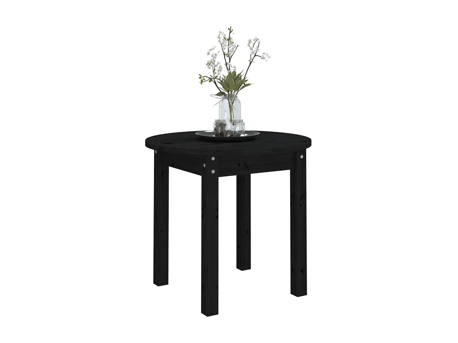 Salontafel Ø 45x40 cm massief grenenhout zwart