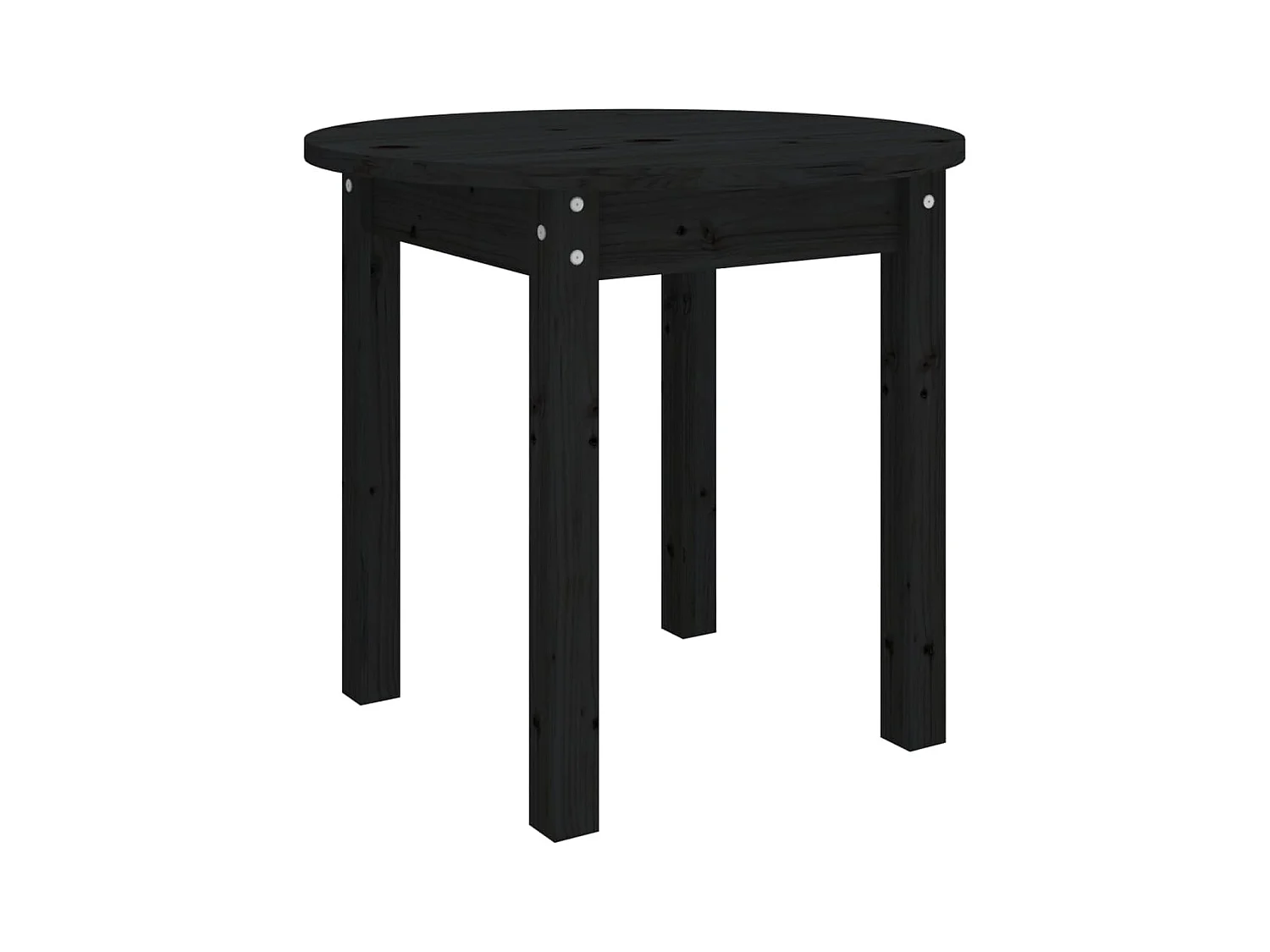 Table basse Noir Ø 45x40 cm Bois massif de pin