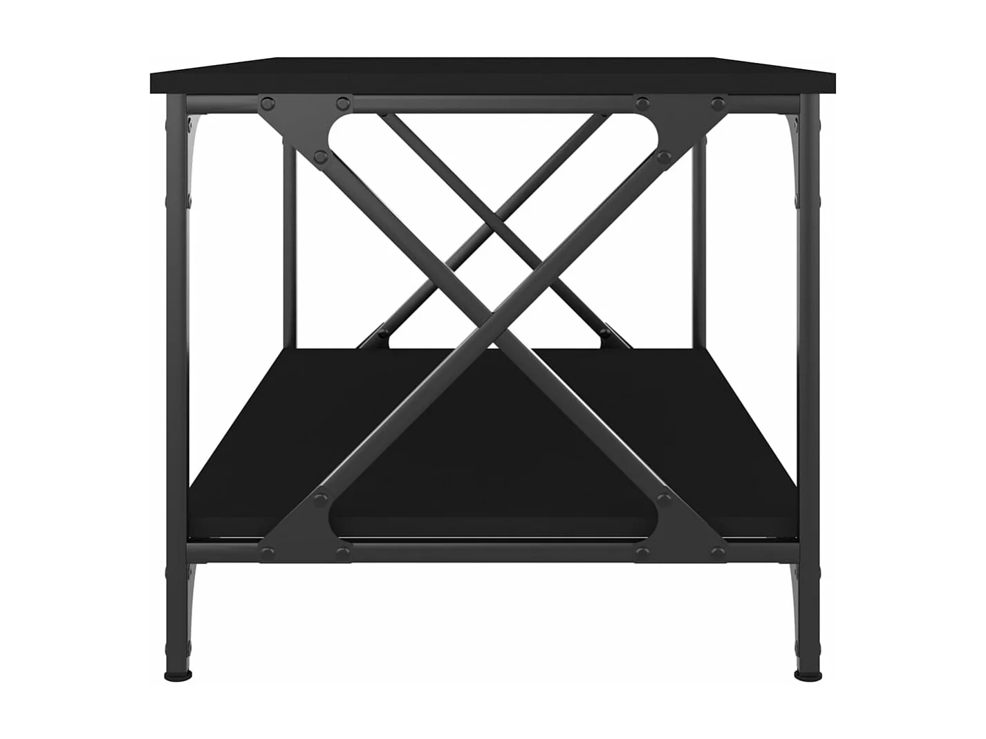 Table basse Noir 80x50x45 cm Bois d'ingénierie et fer