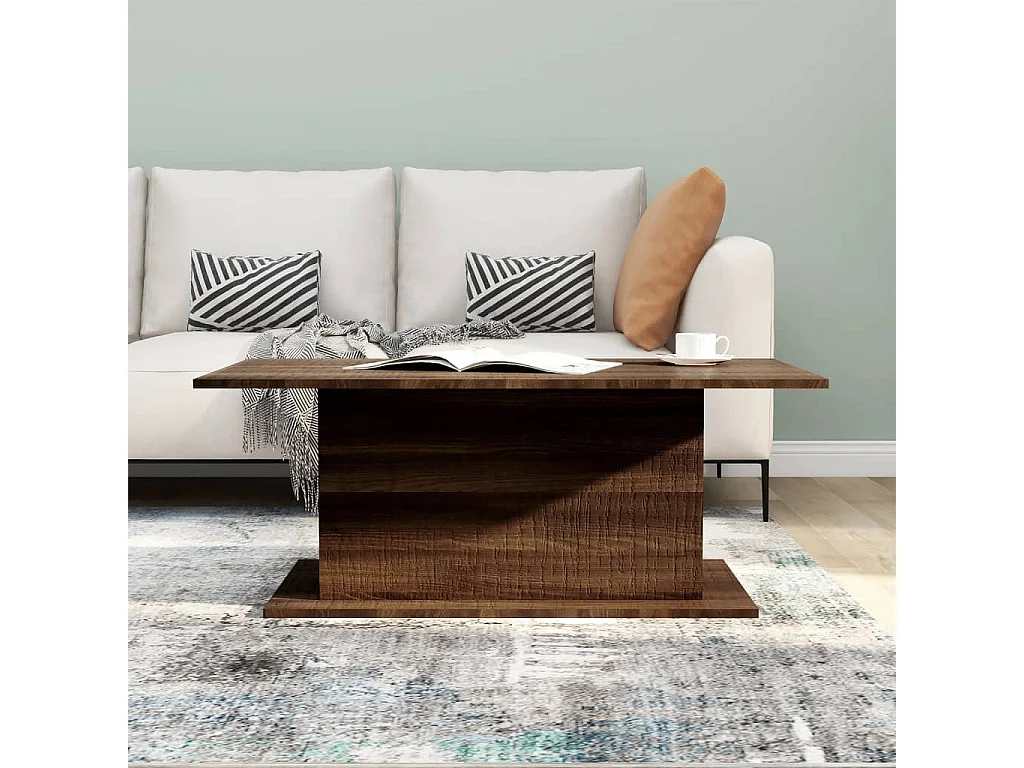 Table basse Chêne marron 102x55,5x40 cm Aggloméré