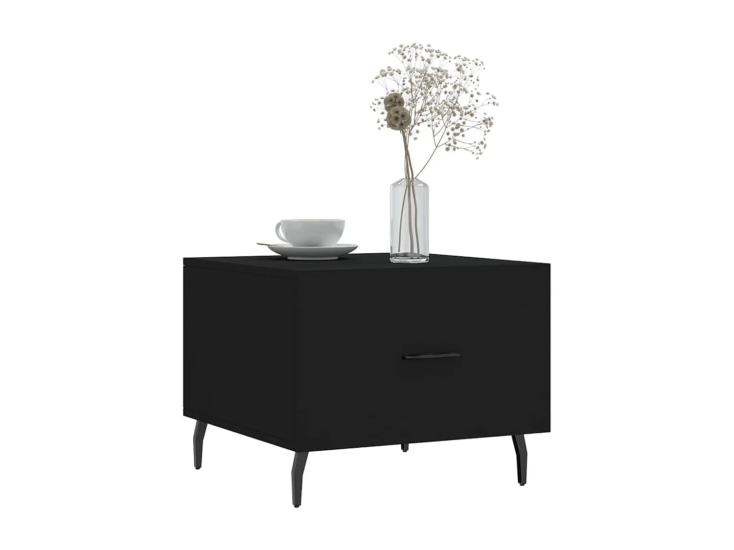 Salontafel 50x50x40 cm bewerkt hout zwart