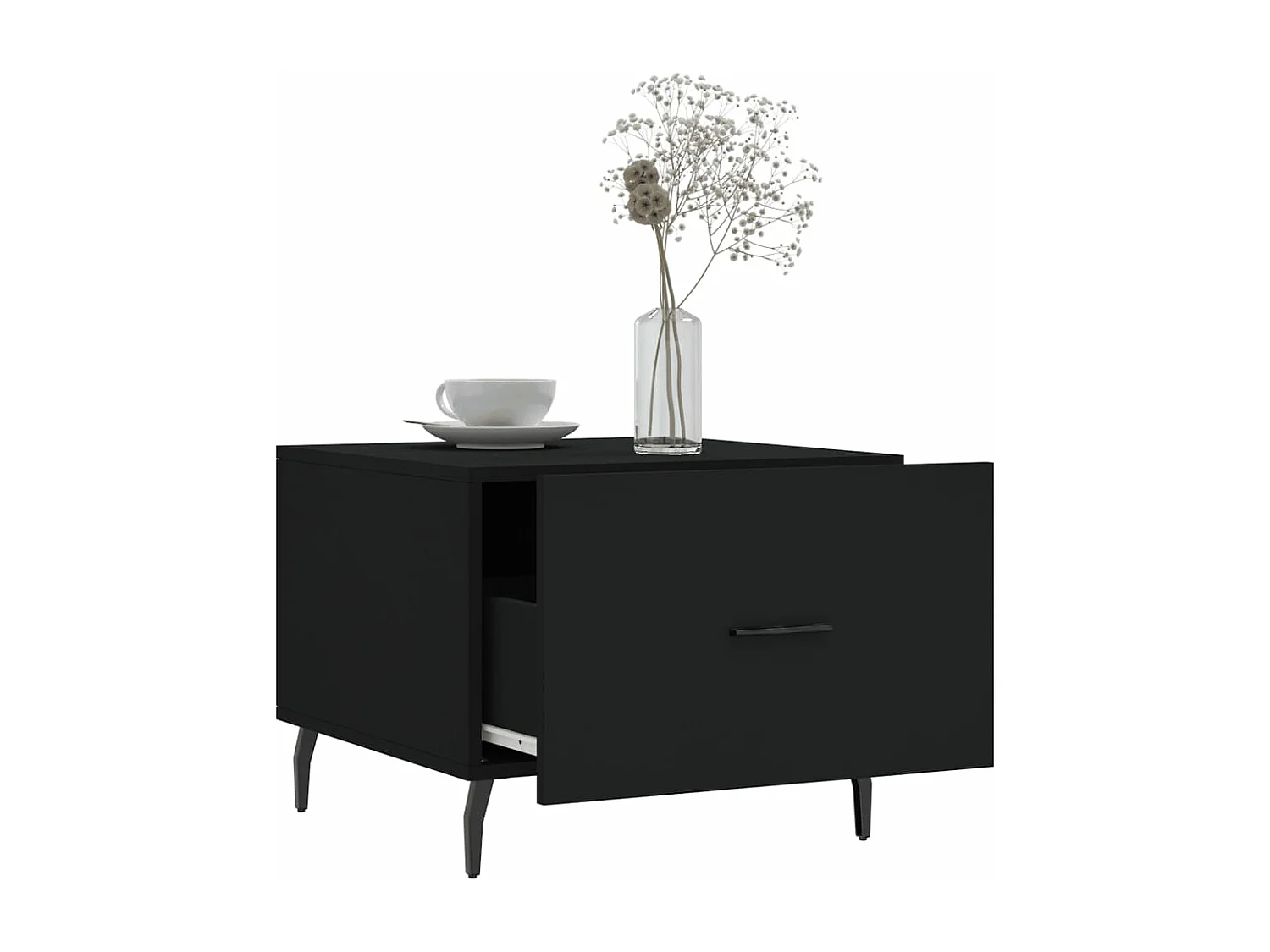 Salontafel 50x50x40 cm bewerkt hout zwart