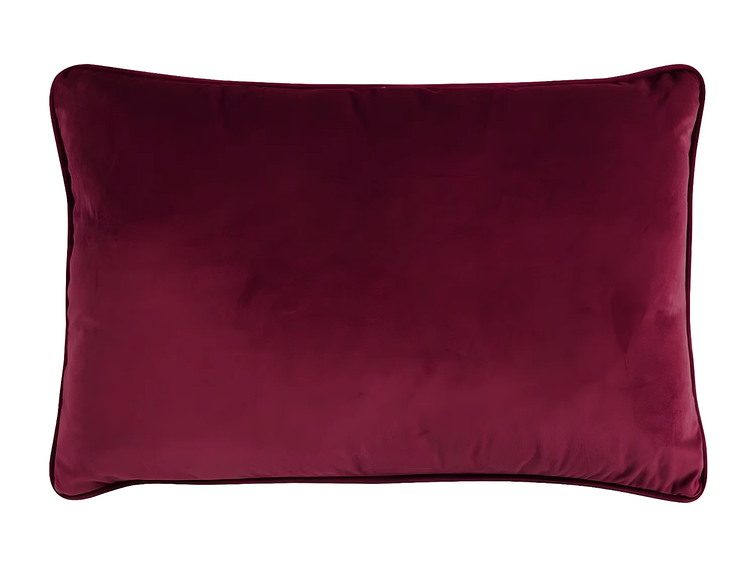 VELOURS - Coussin en velours rouge bourgogne 60x40