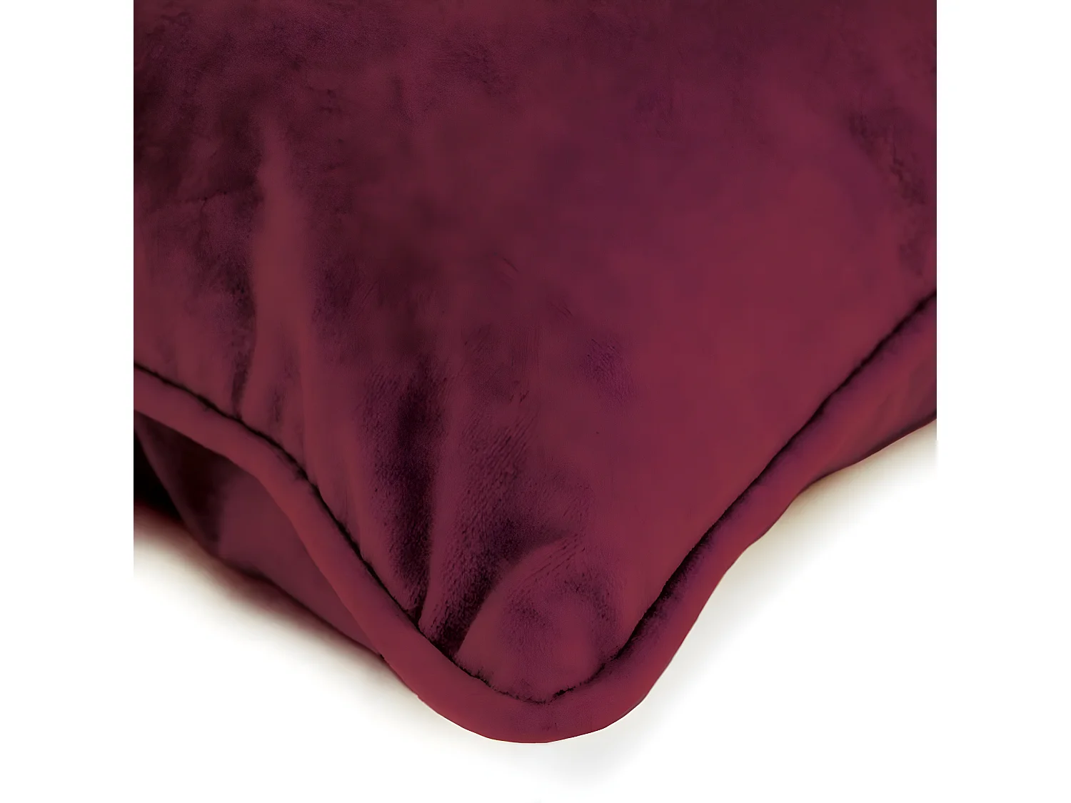 VELOURS - Coussin en velours rouge bourgogne 60x40