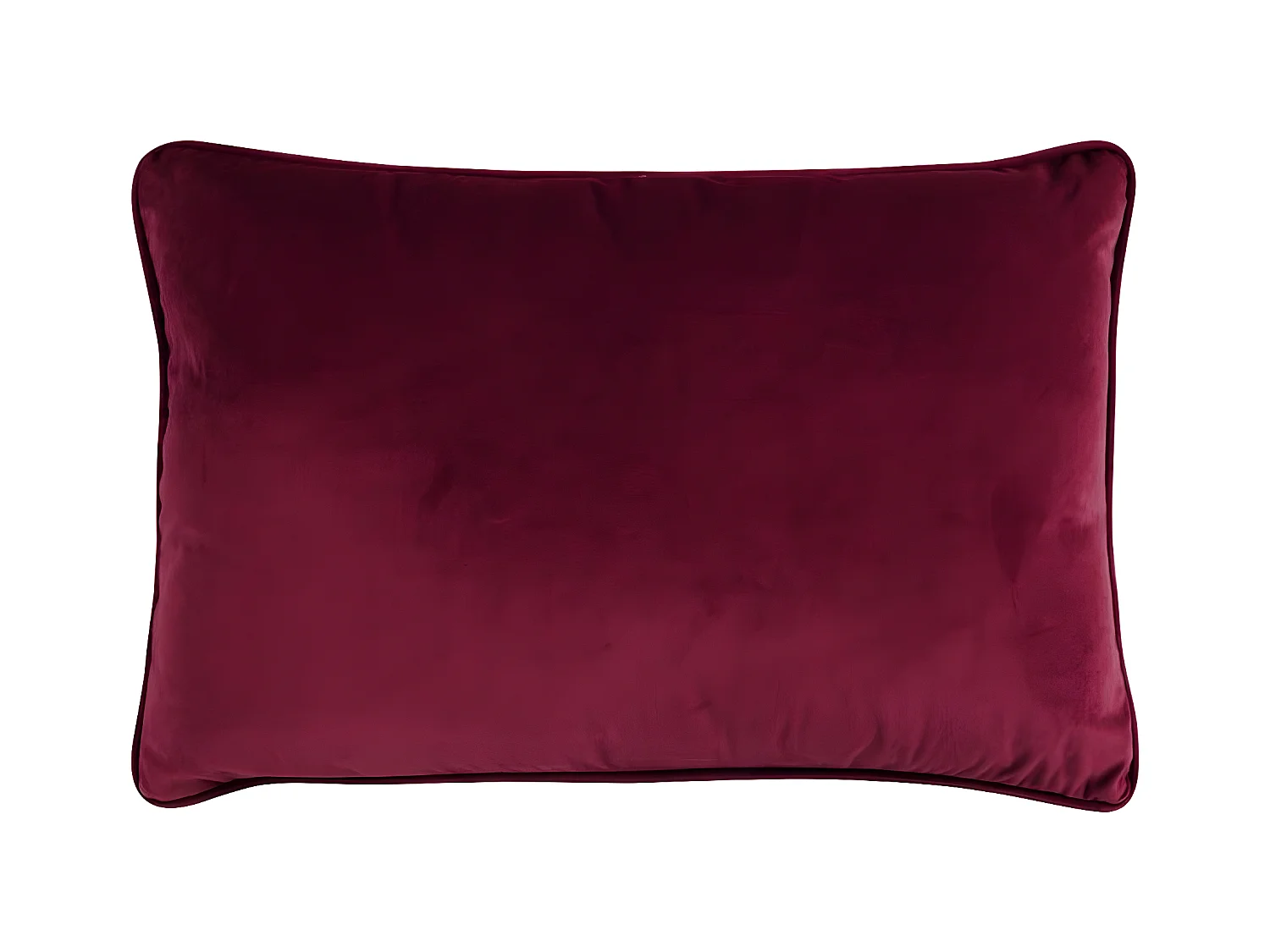 VELOURS - Coussin en velours rouge bourgogne 60x40