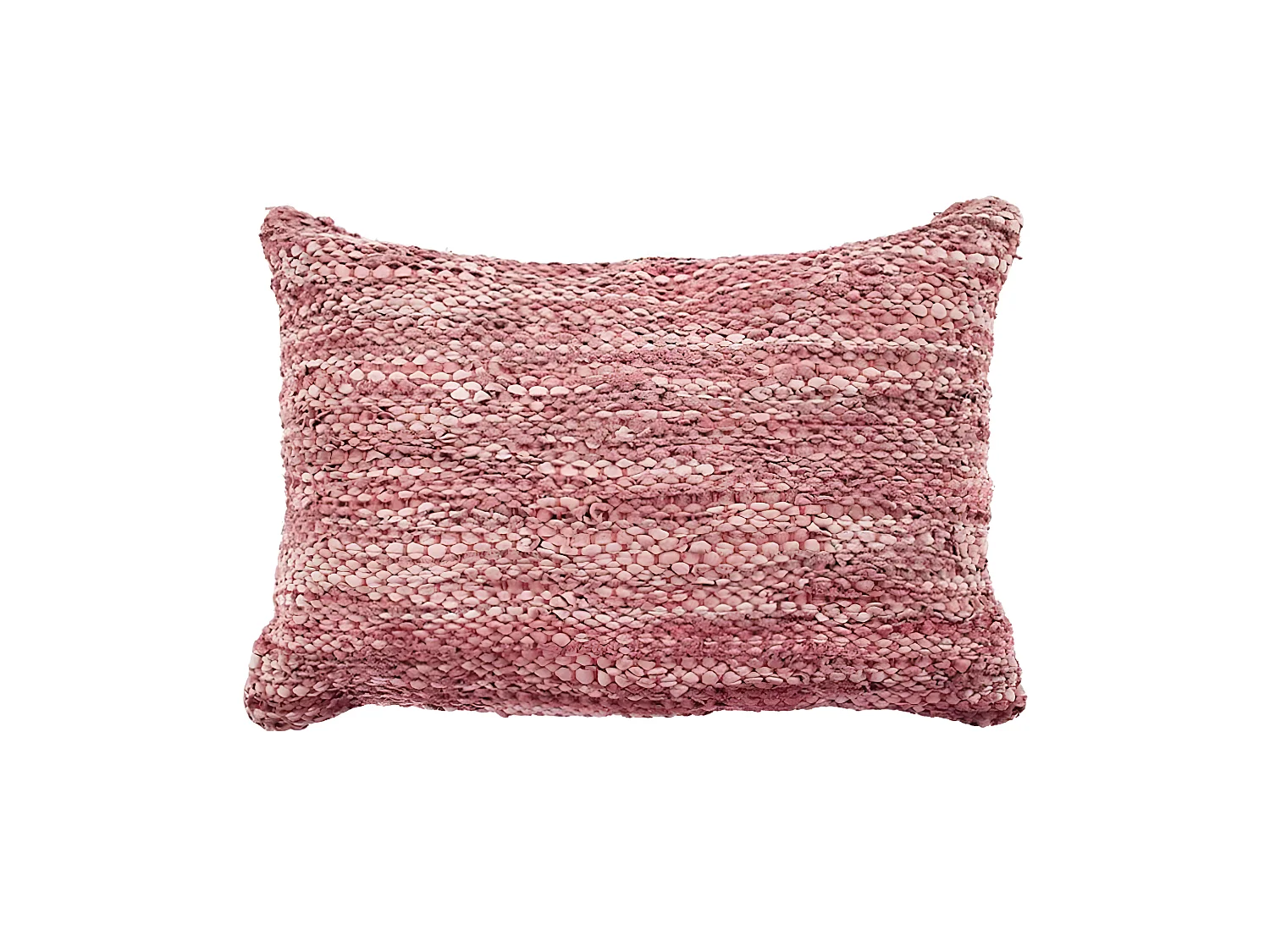 SKIN - Coussin en cuir tressé rose poudré 60x40